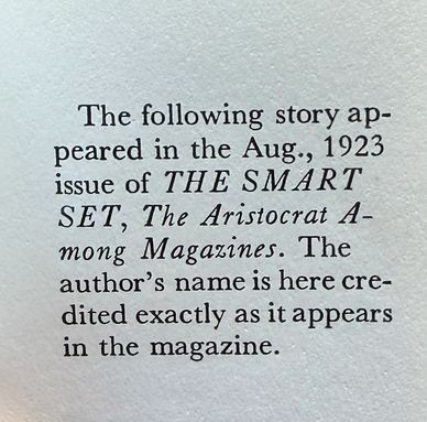 Text from a 1923 magazine introduction in The Smart Set.