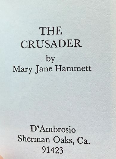 Title page of 'The Crusader' by Mary Jane Hammett.