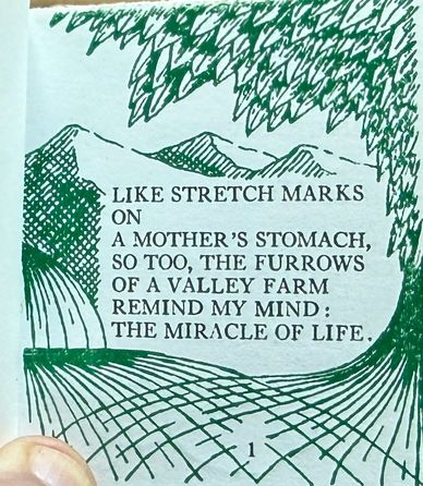 Illustration with a poetic quote about life and nature's beauty.