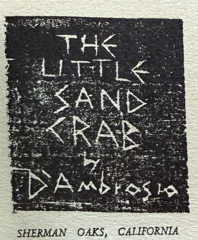 Title page of 'The Little Sand Crab' by D'Ambrosio from Sherman Oaks, California.