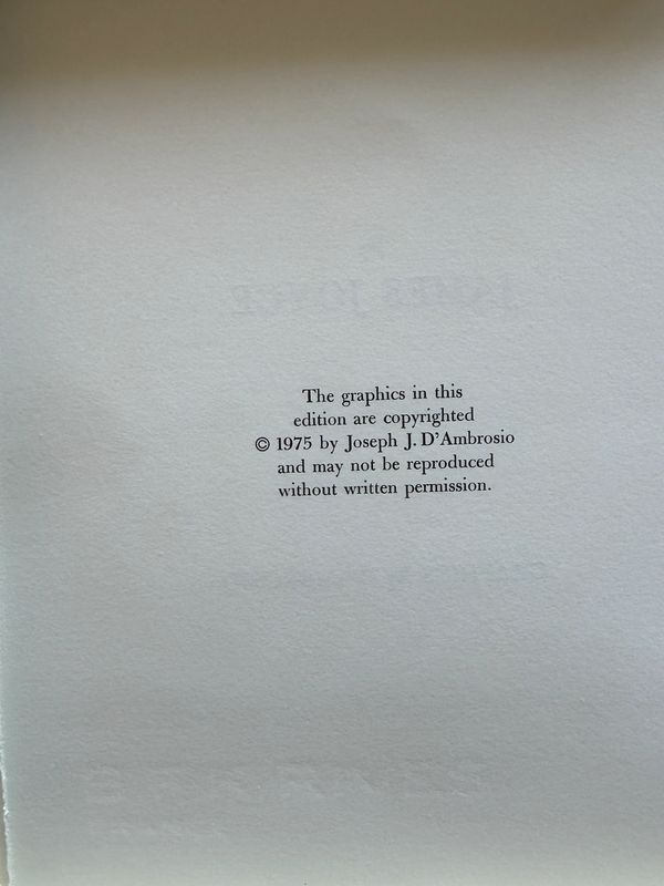Copyright notice for graphics by Joseph J. D'Ambrosio from 1975.