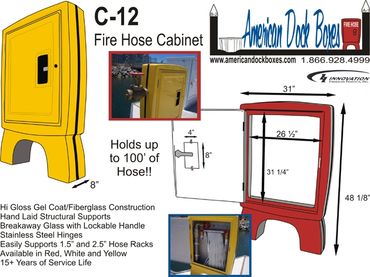 Firehouse Cabinet, Fiberglass Firehose Cabinet, Dock Firehose, Boats and Marinas