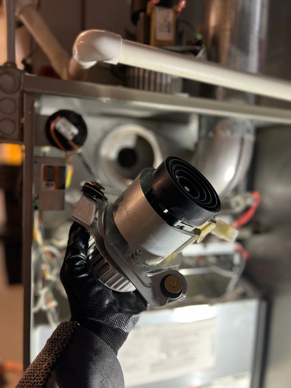 Replacing furnace inducer motor during winter freeze 