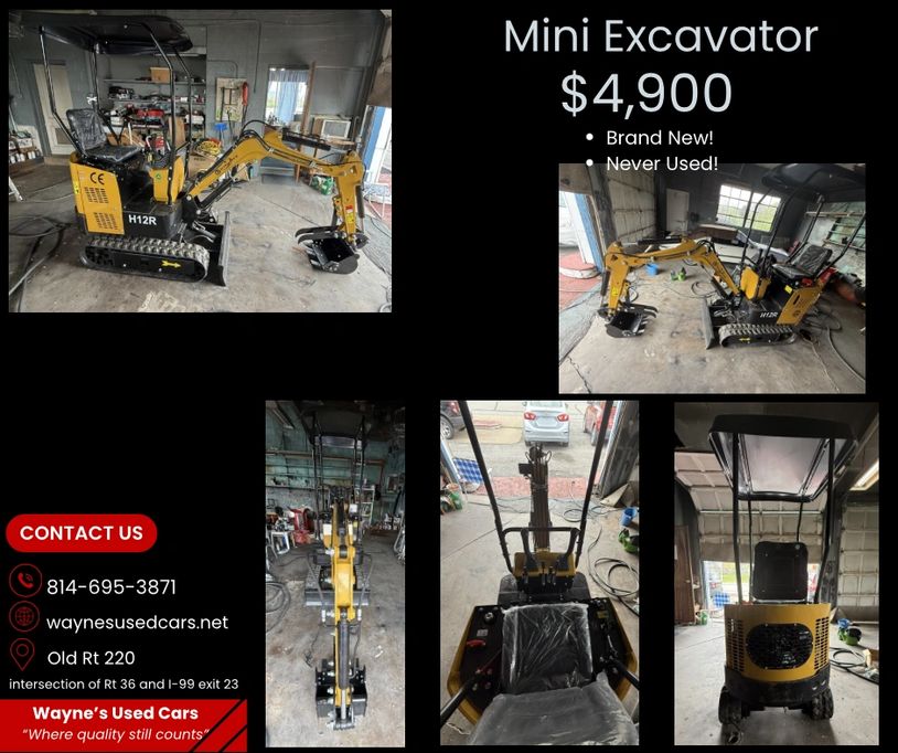 Brand new small mini excavator for sale near Altoona Blair county PA