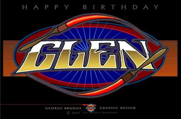 Graphic Design for Famous Pinstriper, Artist; Birthday Card