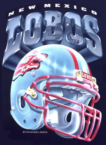 Airbrush Illustration for UNM Lobos Football Program, Official Merchandise, New Mexico Lobos