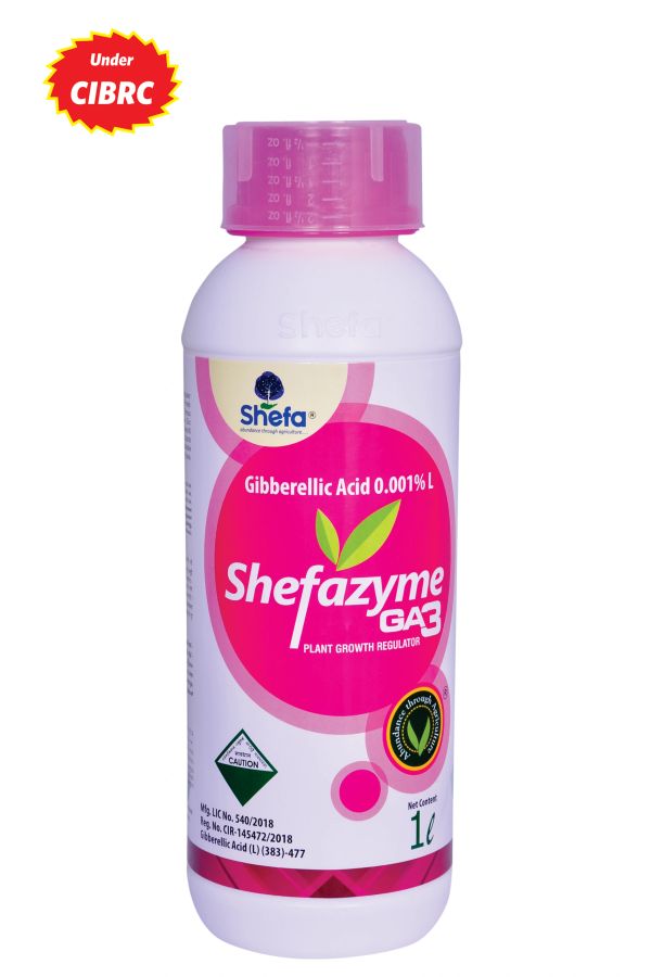 A bottle of Shefazyme GA3 plant growth regulator.