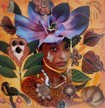 Las Flores de tonolá
20" x 20" 
Mixed-media