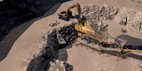 3D VR Environment: Open Pit Conveyor & Crusher Operation. 