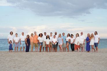 Large Family Portraits on the beach. 