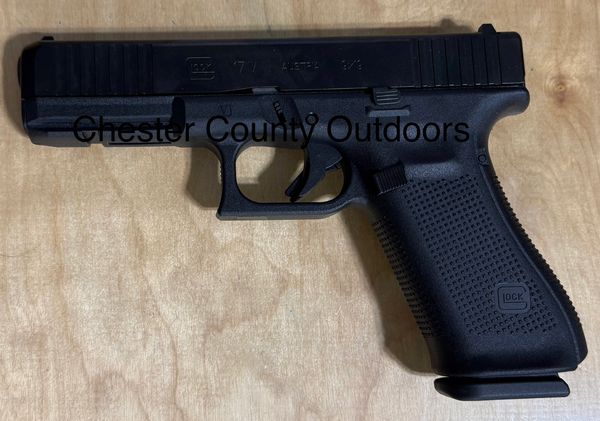 Glock G17 V 9mm Luger 17+1 4.49" Black GMB Barrel, Black Steel Serrated Slide, Ambidextrous