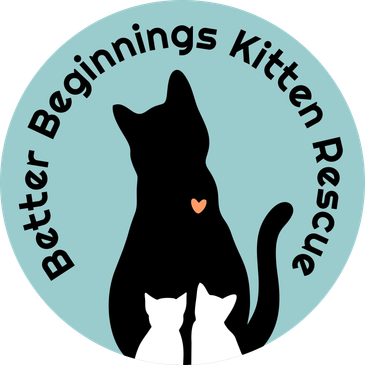 Logo of Better Beginnings Kitten Rescue with cat silhouettes.