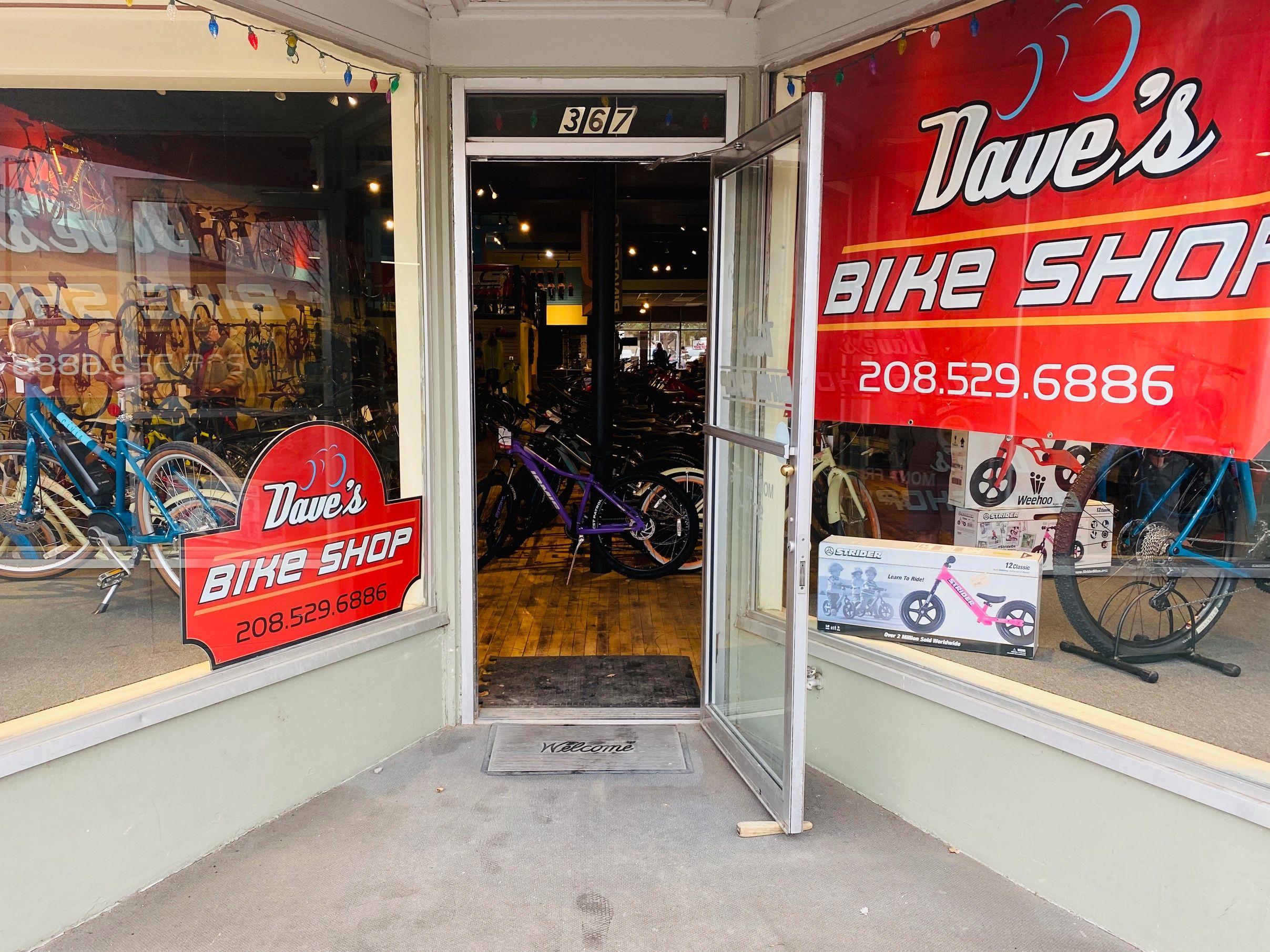 Door Open to Dave's Bike Shop Business