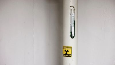 A manometer on a radon mitigation system