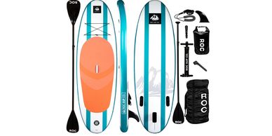 Roc Inflatable Stand Up Paddle Boards with Premium SUP Paddle Board  Accessories, Wide Stable Design, Non-Slip Comfort Deck for Youth & Adults