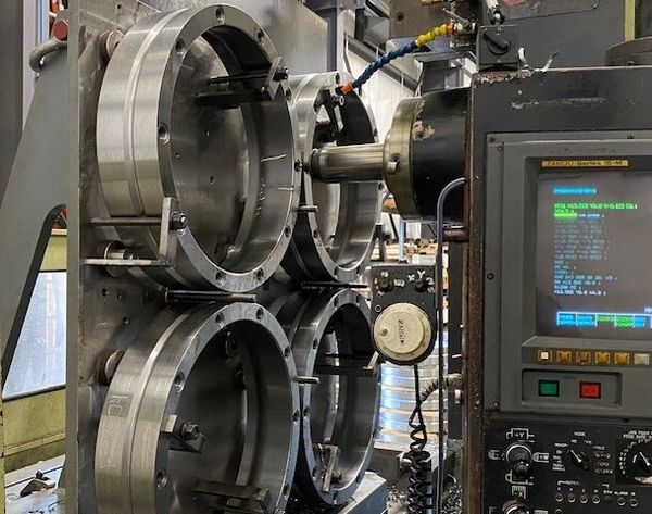 Four (4) PS-24.2 Flanges Fixtured on Horizontal Machining Center at Premium