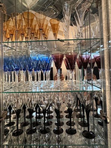 Display Case Filled With Lots of Wine Glasses