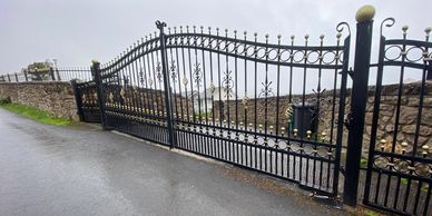 Electric gates in Llandudno, North Wales.