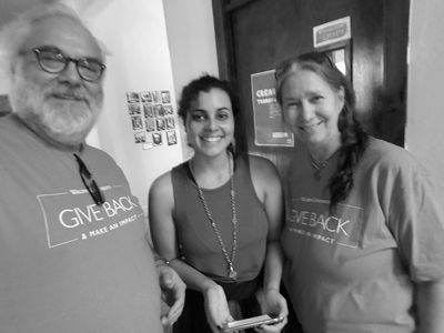 David McCurry and Bonnie Mullinix with Sarah Santos at Crearte in Yabucoa, Puerto Rico