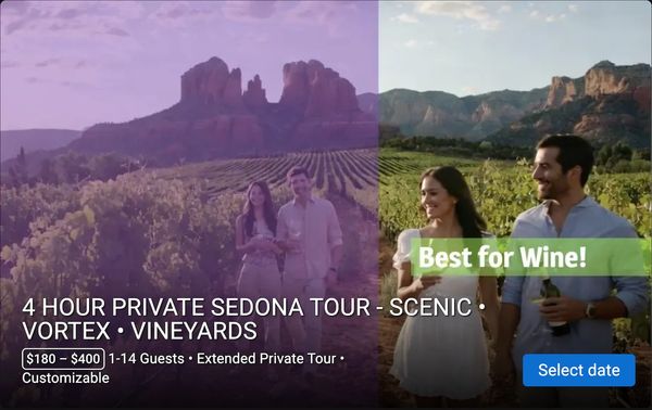 4 Hour Private Sedona Tour - Vineyard Visits, Page Springs Wine Tasting, Custom Vortex Experiences