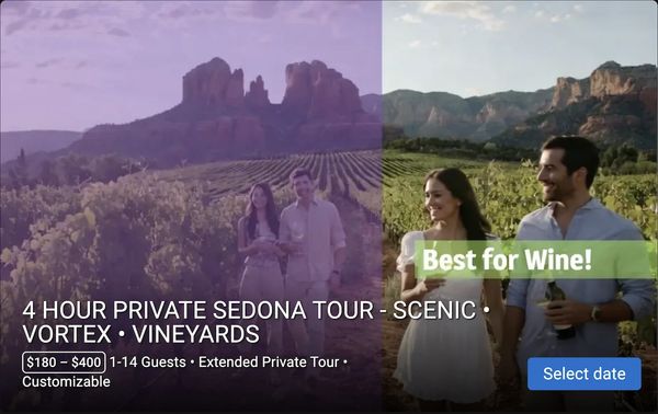 4 Hour Private Sedona Tour - Vineyard Visits, Page Springs Wine Tasting, Custom Vortex Experiences