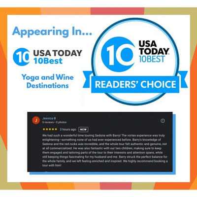 Sedona Wine and Vortex Tours™ recognition badge from USA Today's Reader's Choice 10 Best