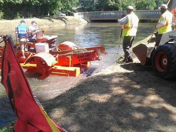 Aquatic weed control and harvesting in IN, MI, OH