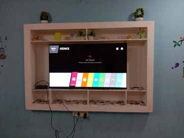 55" LG TV WALL FIITNG IN CUSTOMISZD SHELF