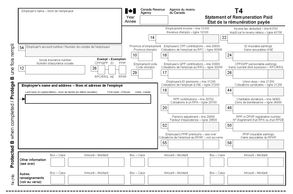 T4 Statement of Remuneration Paid form blank