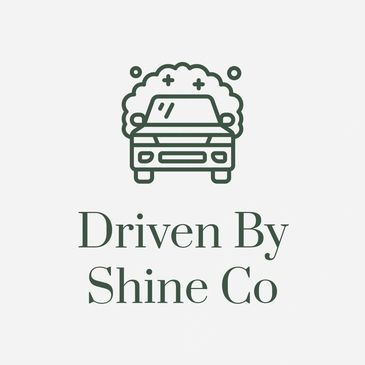Logo of a car wash service with a clean car illustration and text.