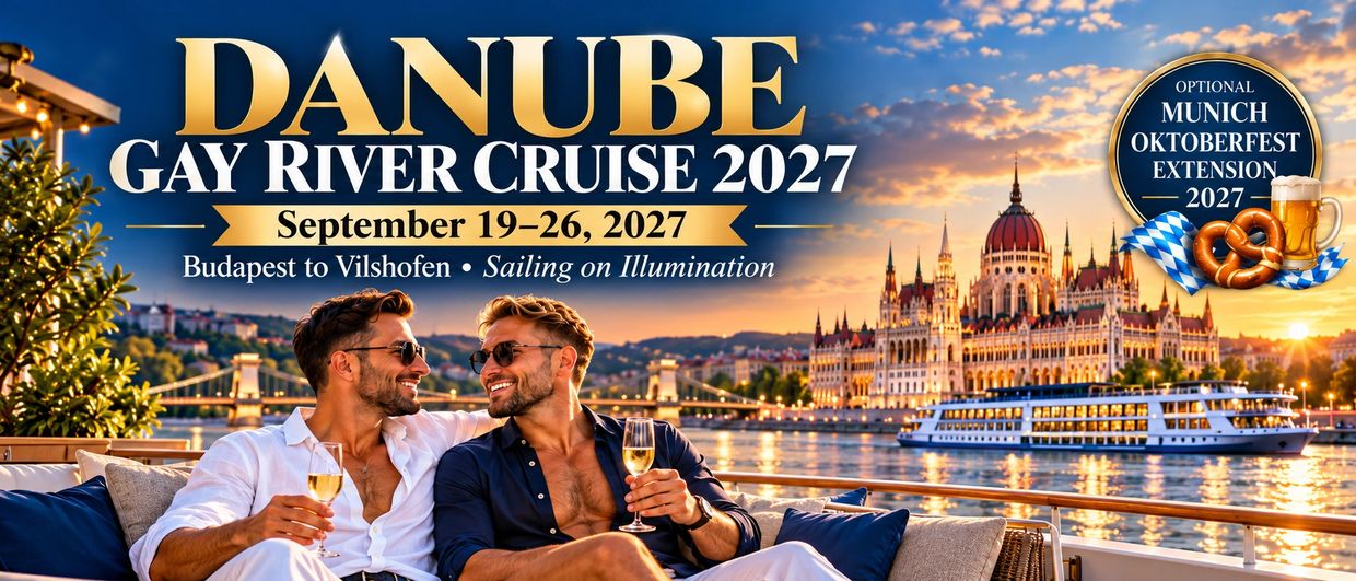 Gay Danube River Cruise 2027 from Budapest to Vilshofen, September 19–26, featuring luxury river cru