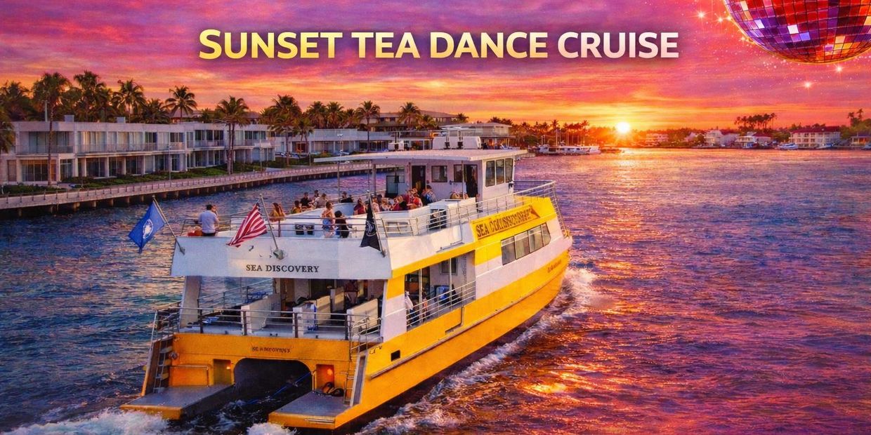 Guest on our Sunset Tea Dance Cruise enjoying the party