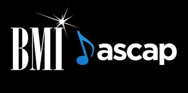 Logos of BMI and ASCAP music organizations.