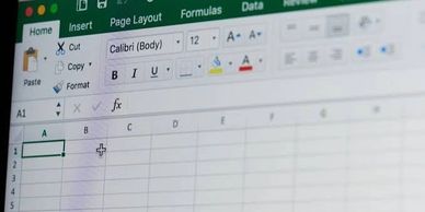 Excel spreadsheet open on a computer screen.