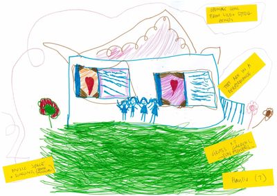 Community consultation. Claymore Kids having a say in their new community centre design.