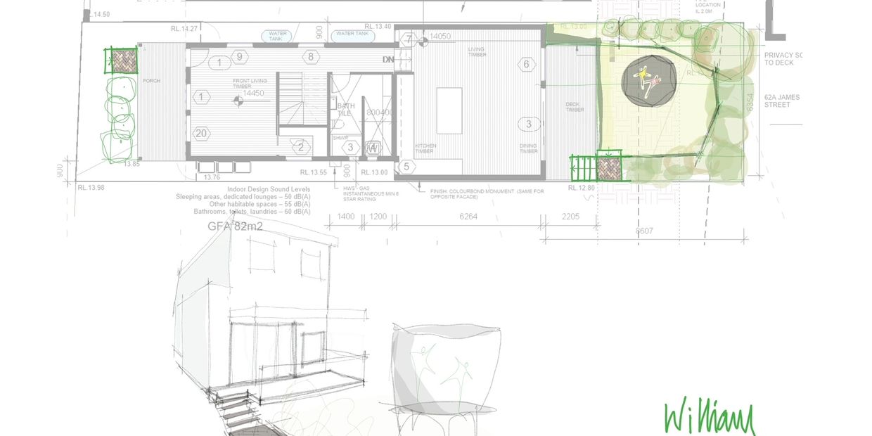 Ground floor architectural and landscaping plan.