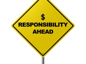 Warning sign reading 'Responsibility Ahead'.