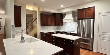 Kitchen remodeling waxhaw backsplash installation quartz countertop install general contractor local