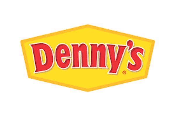 Denny's restaurant logo in yellow and red.