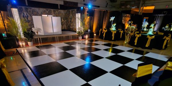 checekred dancefloor new orleans wedding