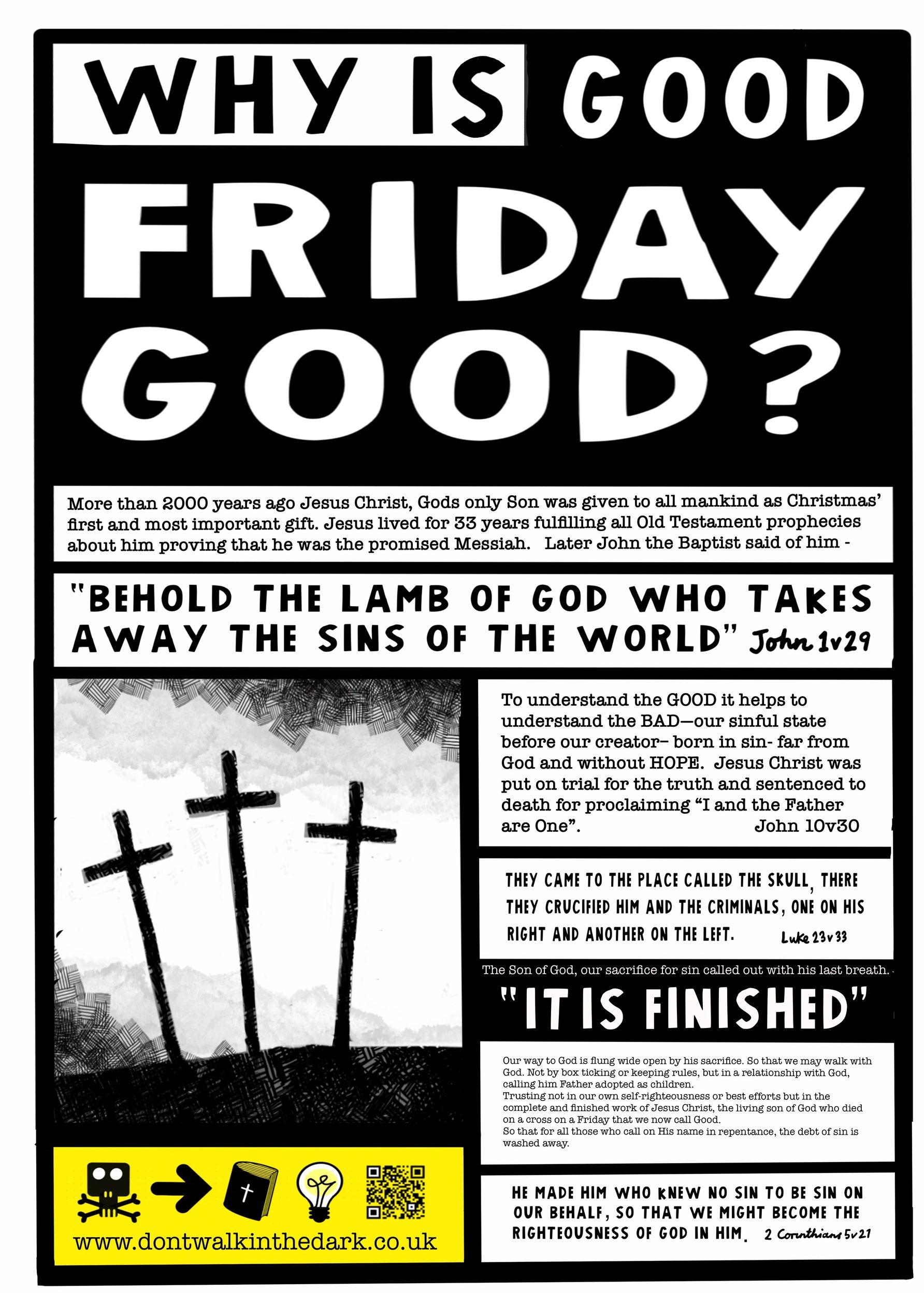 Bible text and comment on Good Friday - our Easter high street poster