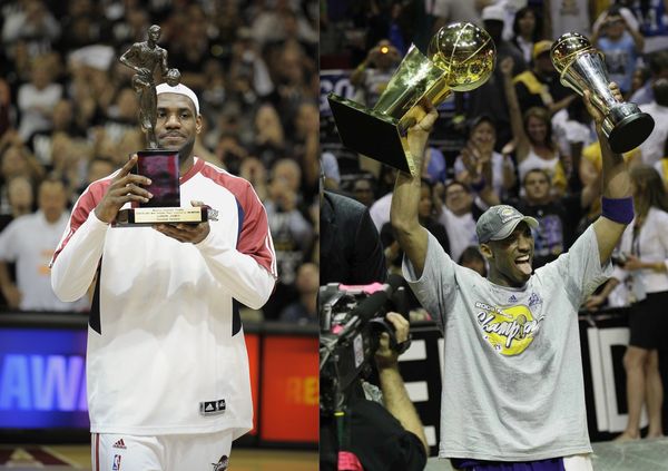 Lebron winning his 1st MVP in 2008 and Kobe winning his 4th NBA Title in 2008.