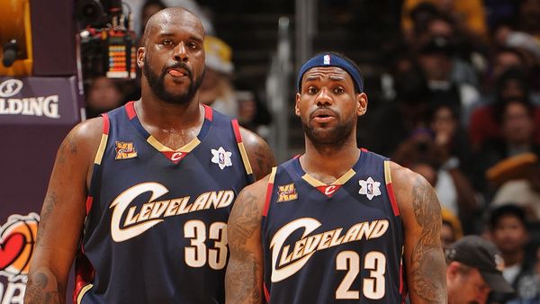 Shaquille O'Neal and LeBron James on December 25th, 2009 vs the Lakers.