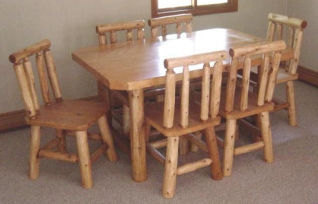 Log Cedar 6' Table 6 Foot Kitchen Dining Room Rustic Furniture