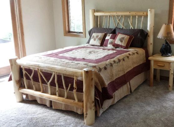Log Cedar Character Branch Twig Bed Bedroom Rustic Furniture Twin Full Double Queen King