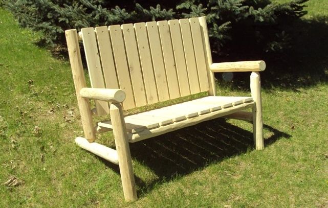 Log Cedar Adirondack Loveseat Love Seat Chair Bench Outdoor Rustic Furniture