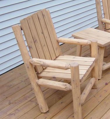 Log Cedar Chair Outdoor Rustic Furniture