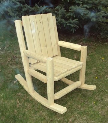 Log Cedar Chair Rocker Outdoor Rustic Furniture