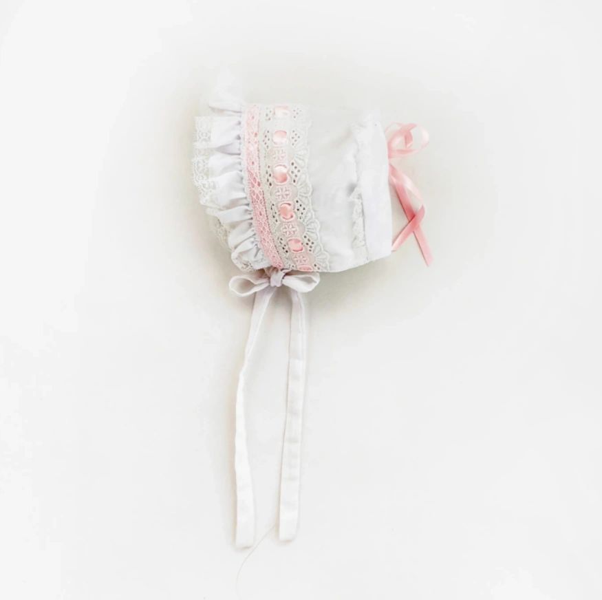 Bonnet Ribbon Girls Pink Ribbon Bonnet