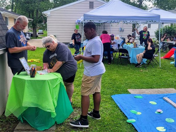 Family  enjoying birthday party 
